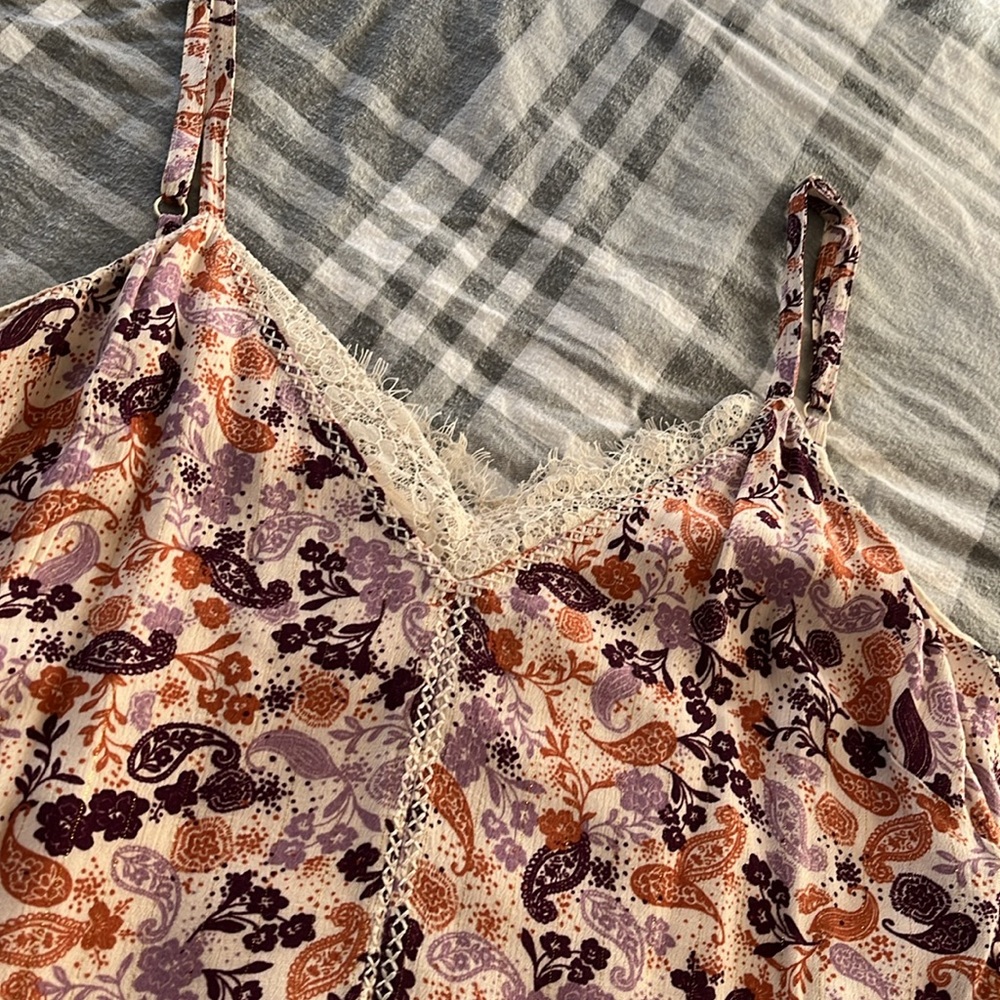 Idyllwind brand paisley tank top, western tank top, lace tank top, size mediumm - Picture 2 of 5